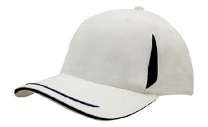 6 Panel BHC Cap Crown Insert & Sandwich - White With Navy