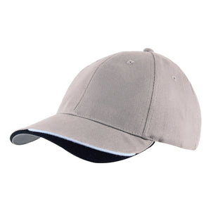 6 Panel HBC Cap with Peak Indent & Sandwich - St/Wh/Bl