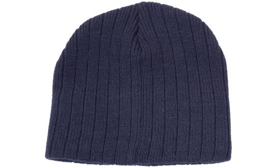 Acrylic Cable Knit Beanie - Navy