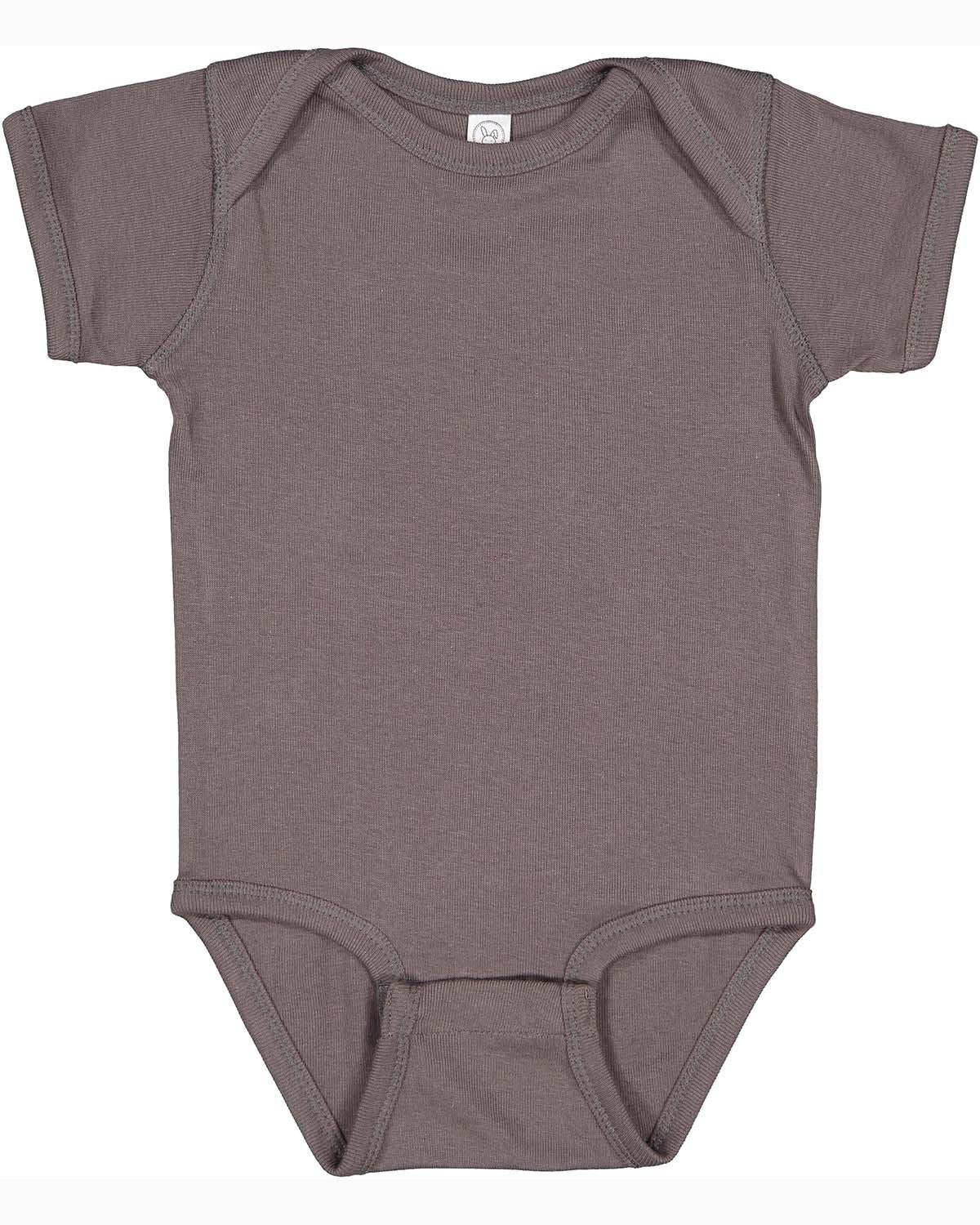 Rabbit Skins Infant Baby Rib Bodysuit - Charcoal