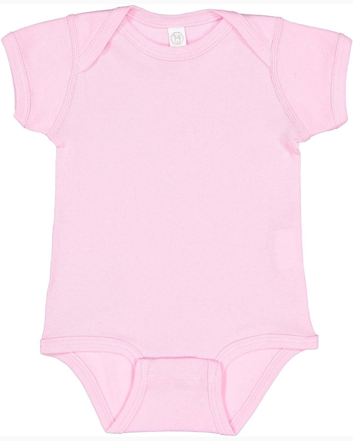 Rabbit Skins Infant Baby Rib Bodysuit - Pink