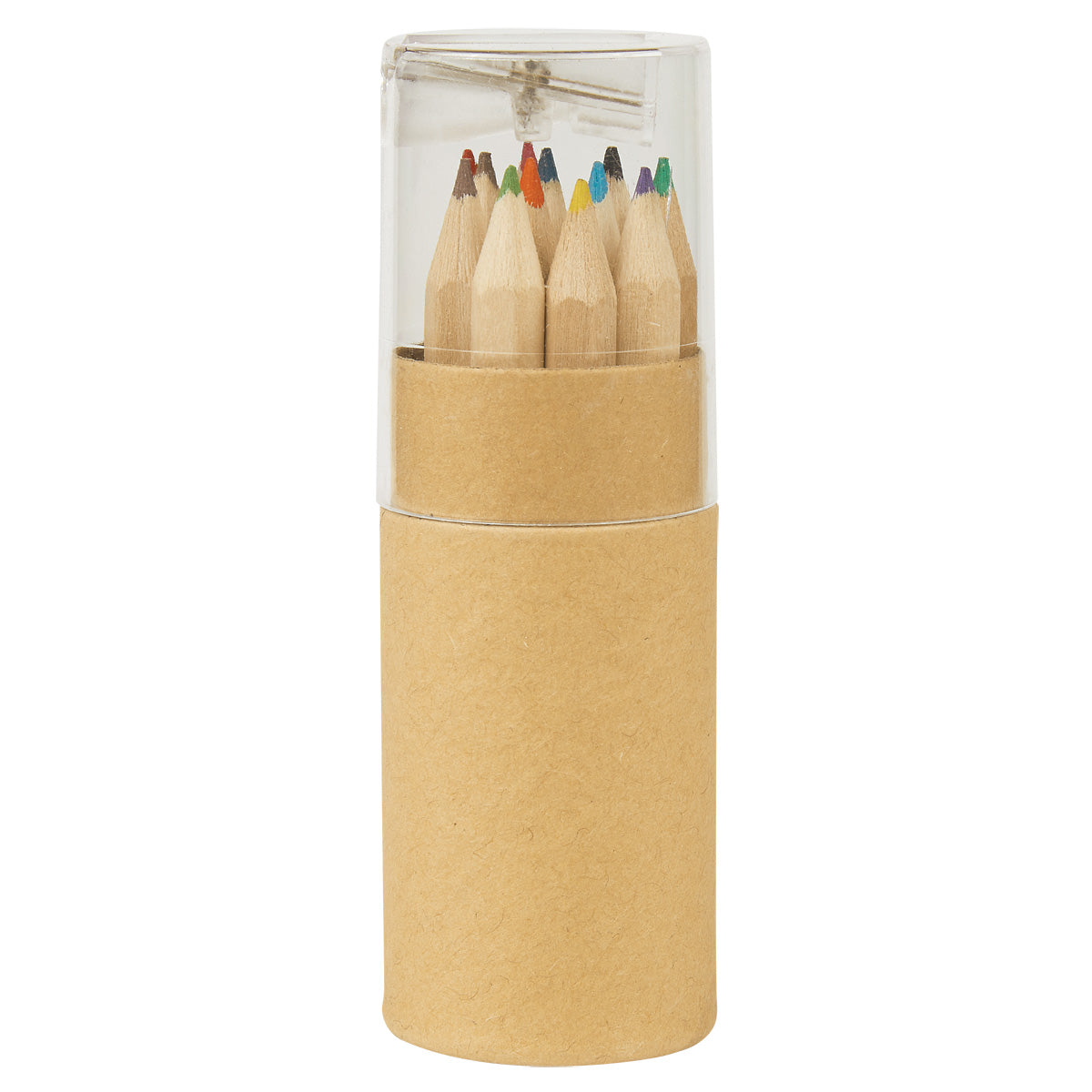 12-Piece Colored Pencil Set In Tube With Sharpener - Natural With Clear