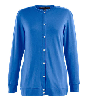 Devon & Jones Ladies' Perfect Fit™ Ribbon Cardigan - French Blue