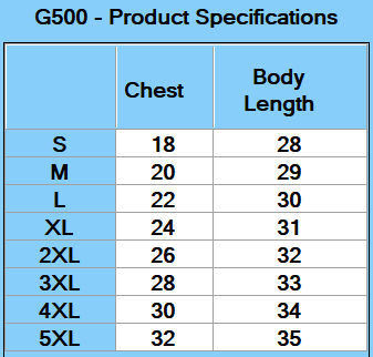 Gildan Unisex Heavy Cotton™ T-Shirt - Specs