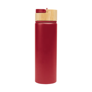 27 Oz. Ellis Bottle With Bamboo Lid - Red