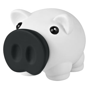 Mini Prosperous Piggy Bank - White With Black
