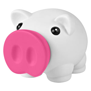 Mini Prosperous Piggy Bank - White With Pink