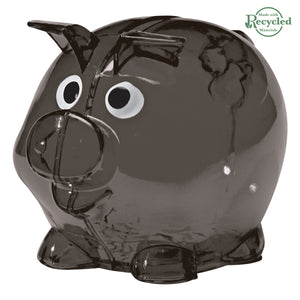 Mini Plastic Piggy Bank - Translucent Charcoal