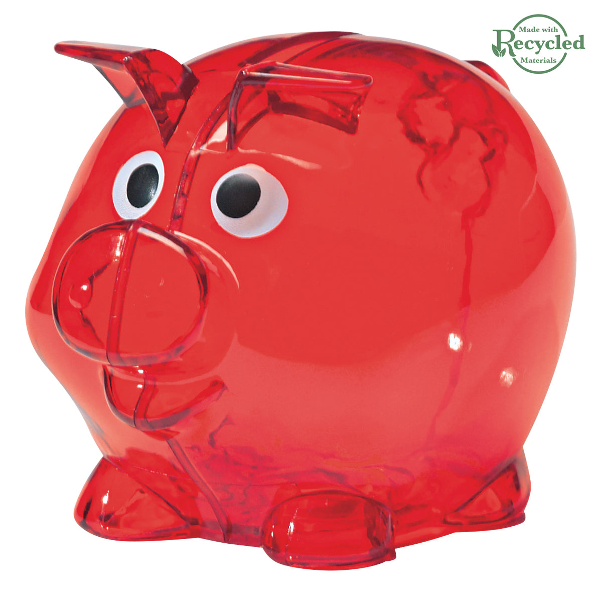 Mini Plastic Piggy Bank - Translucent Red