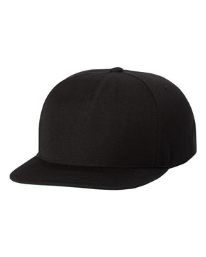 YP Classics Adult Structured Flat Visor Classic Snapback Cap - Black