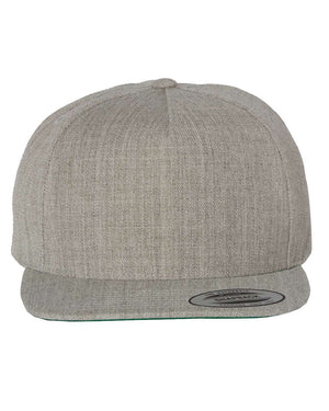 YP Classics Adult Structured Flat Visor Classic Snapback Cap - Heather Grey