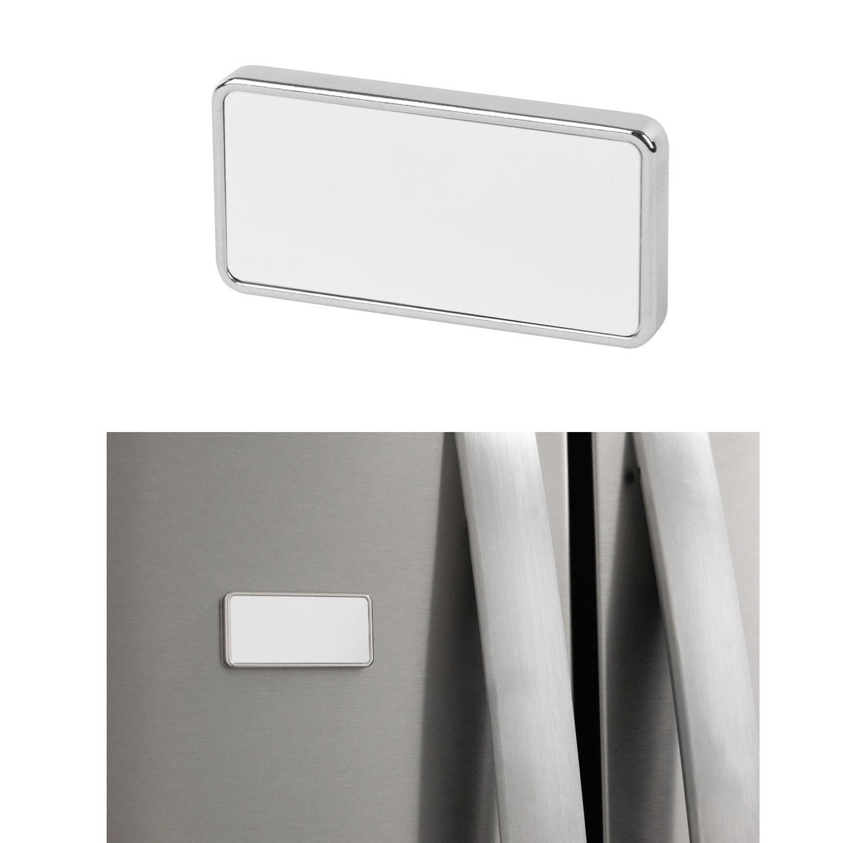 Two Piece Magnetic 6"x8" Photo Frame - Silver With White