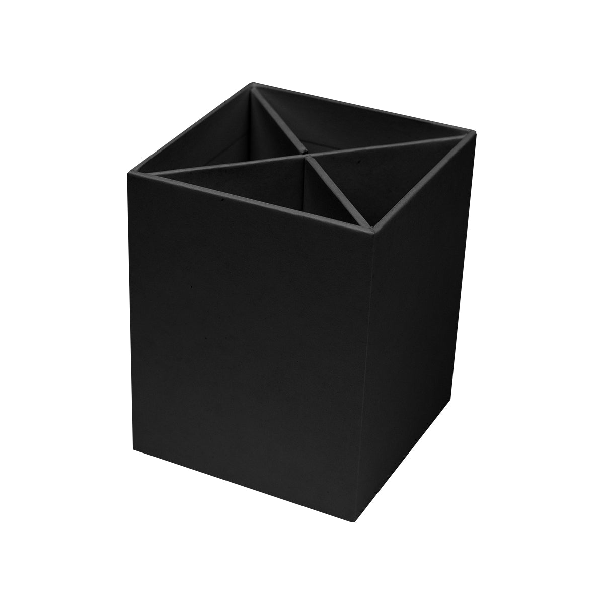 4 COMPARTMENT PEN & PENCIL CUP - Fsc Black