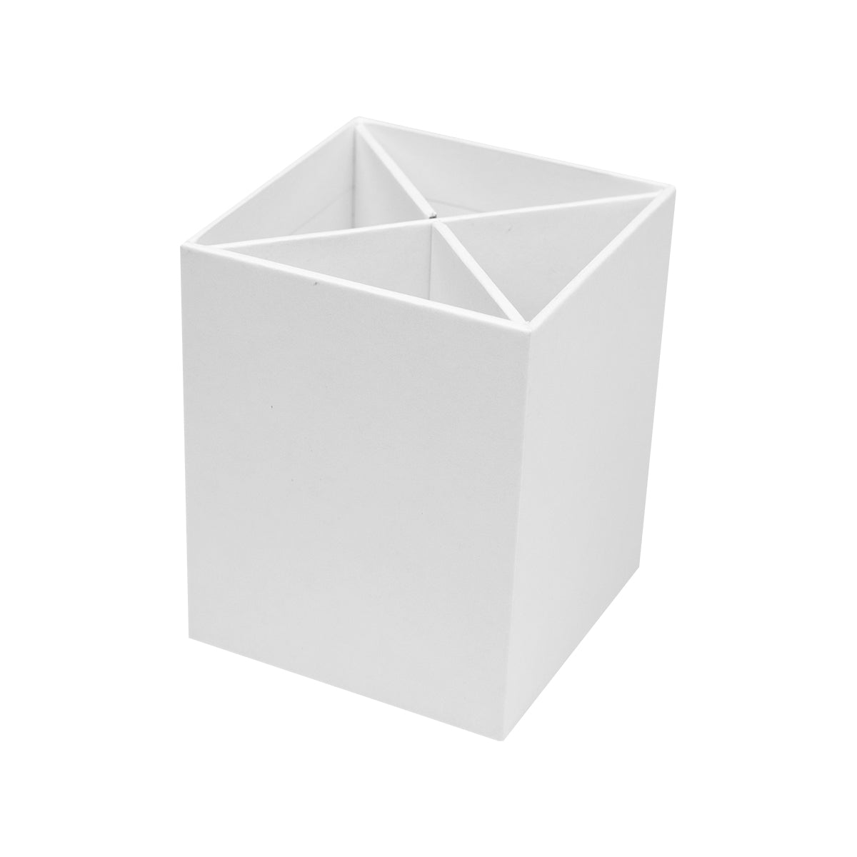 4 COMPARTMENT PEN & PENCIL CUP - Fsc White