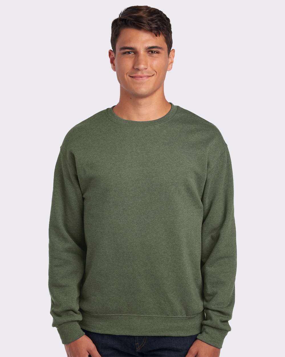 JERZEES Adult NuBlend® Fleece Crew - Military Green Heather