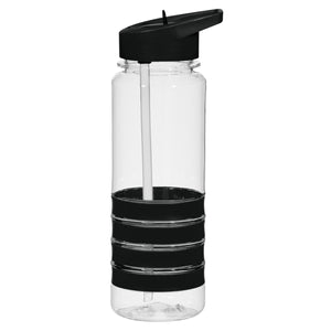 24 Oz. Banded Gripper Bottle - Clear With Black