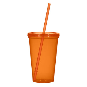 22 Oz. Sunsplash Single Wall Tumbler - Translucent Orange