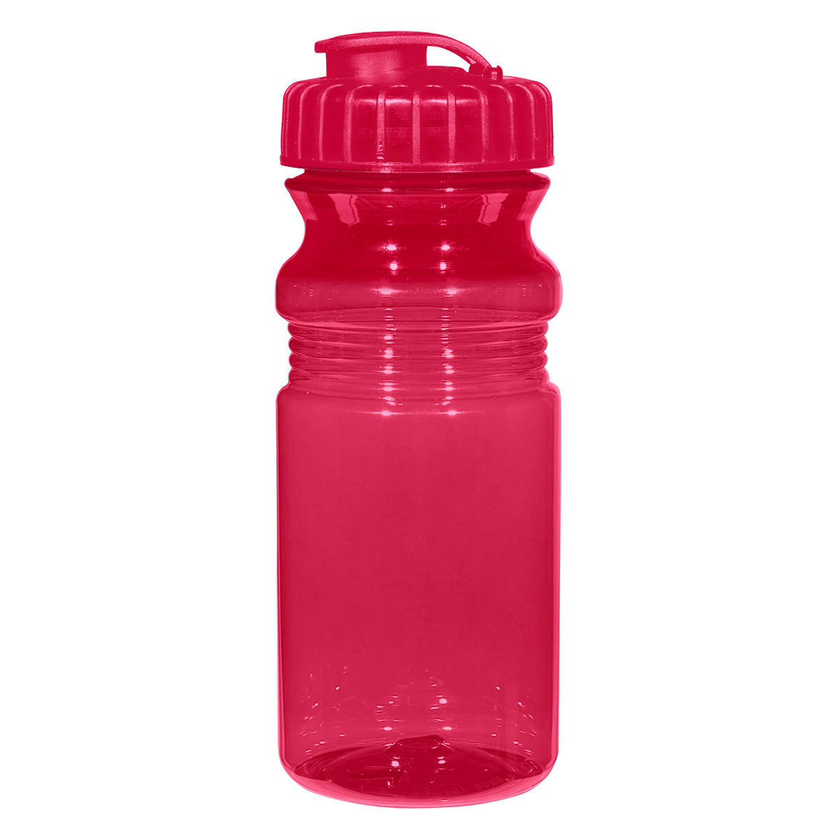 20 Oz. Poly-Clear™ Fitness Bottle With Super Sipper Lid - Translucent Red