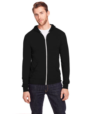 Unisex Triblend Full-Zip Light Hoodie - Solid Blk Trblnd