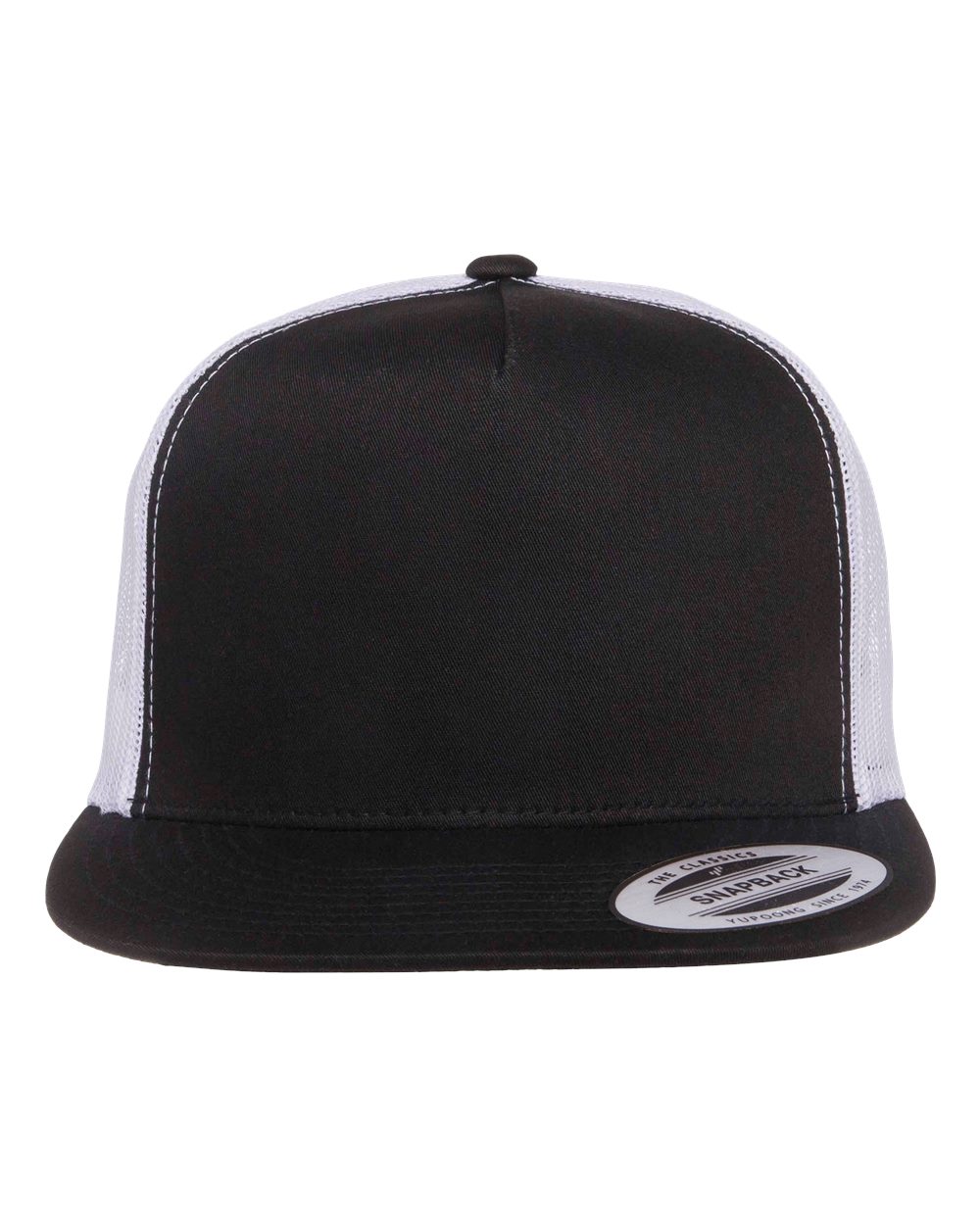 YP Classics Adult Classic Trucker Cap - Black/ White