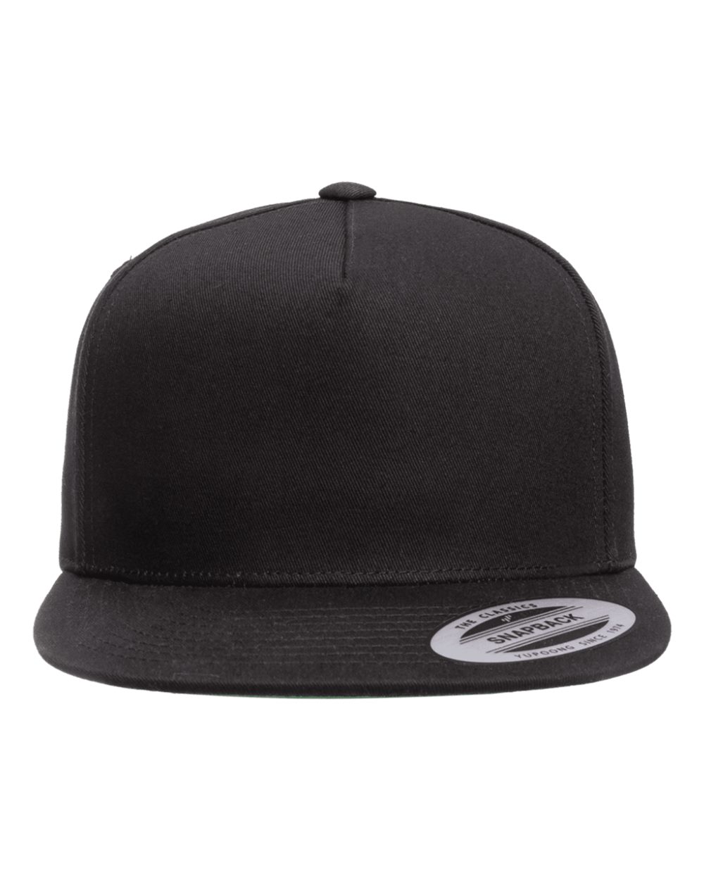 YP Classics Five-Panel Cotton Twill Snapback Cap - 6007 - Black