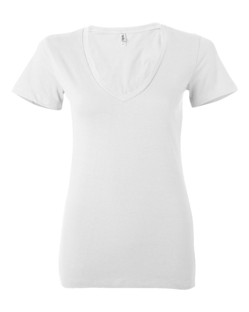 BELLA + CANVAS Ladies' Jersey Short-Sleeve Deep V-Neck T-Shirt - White