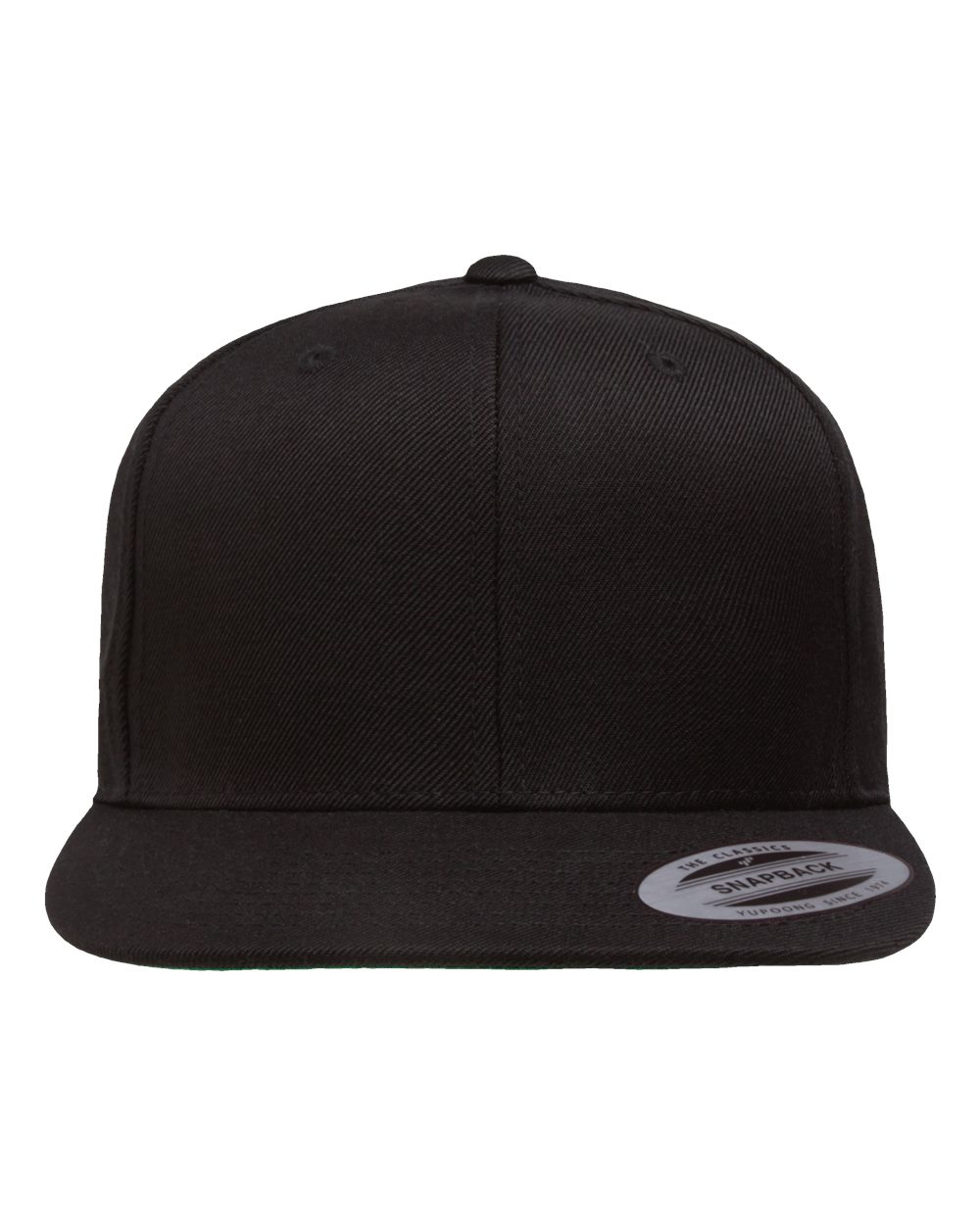 YP Classics Adult Structured Flat Visor Classic Snapback Cap - Black