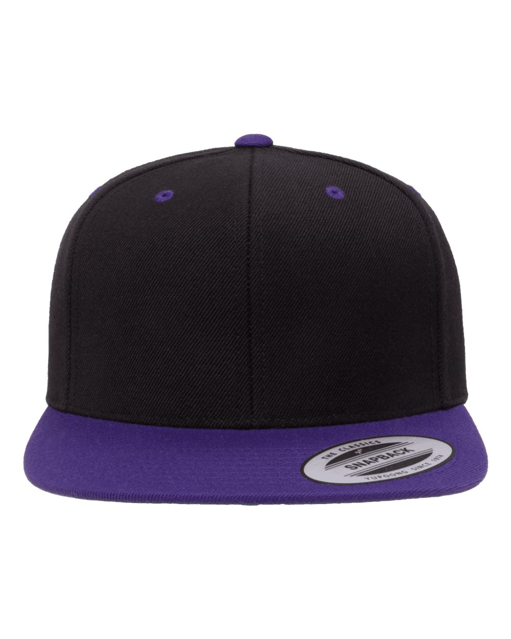 YP Classics Adult Structured Flat Visor Classic Snapback Cap - Black/ Purple
