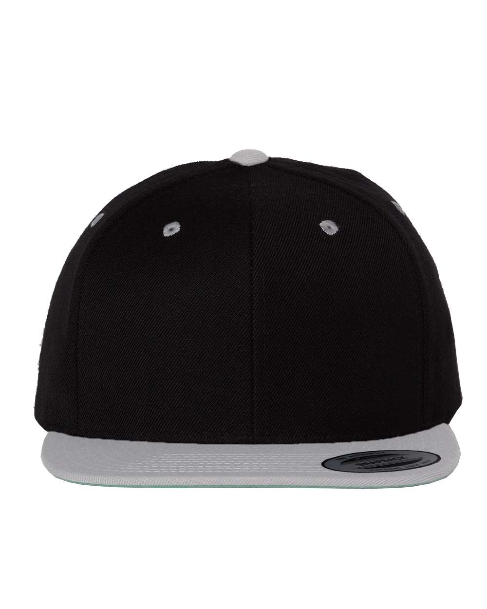 YP Classics Adult Structured Flat Visor Classic Snapback Cap - Black/ Silver