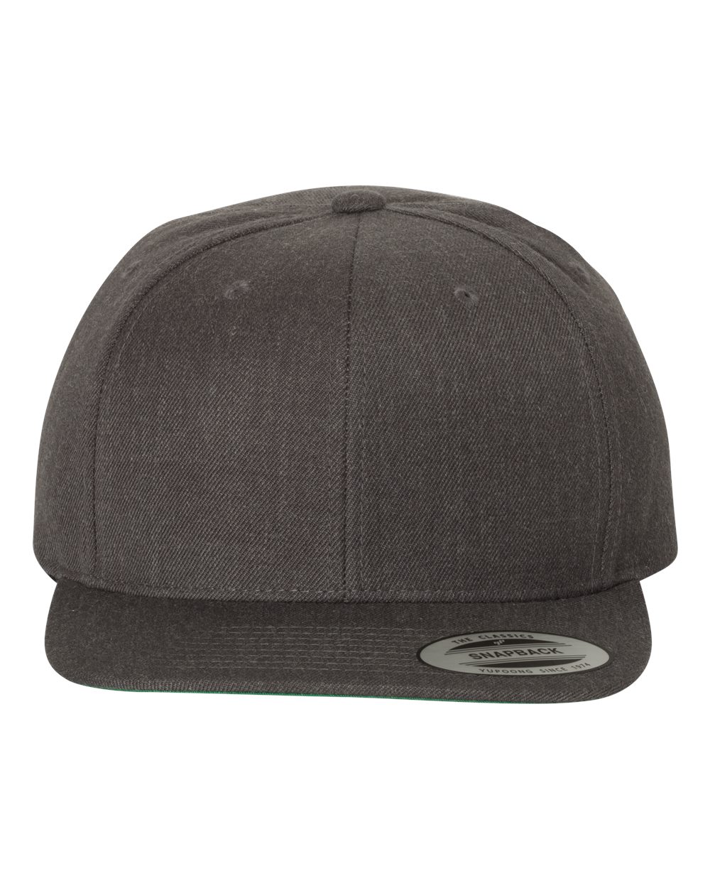 YP Classics Adult Structured Flat Visor Classic Snapback Cap - Dark Heather