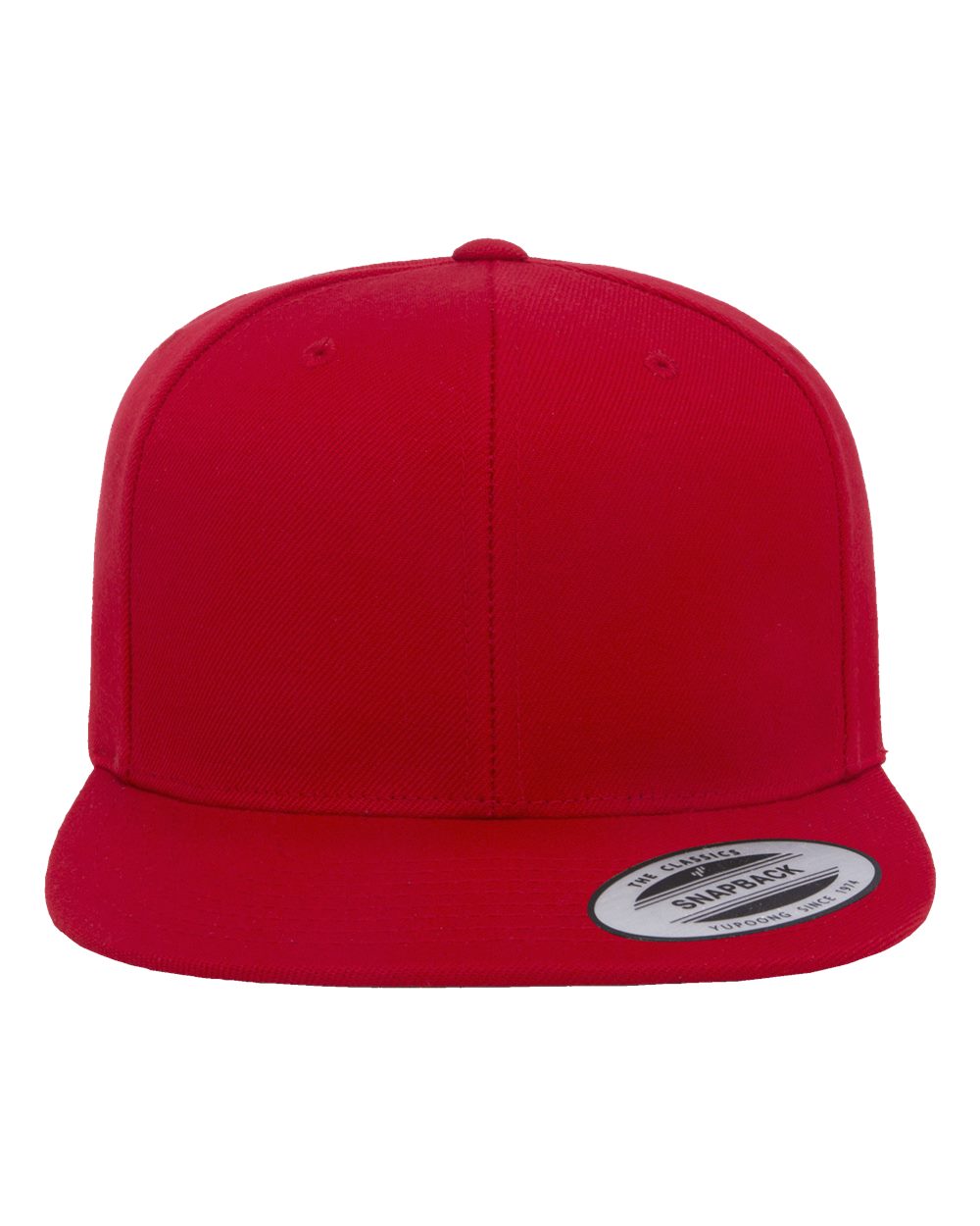 YP Classics Adult Structured Flat Visor Classic Snapback Cap - Red