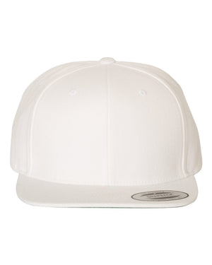 YP Classics Adult Structured Flat Visor Classic Snapback Cap - White