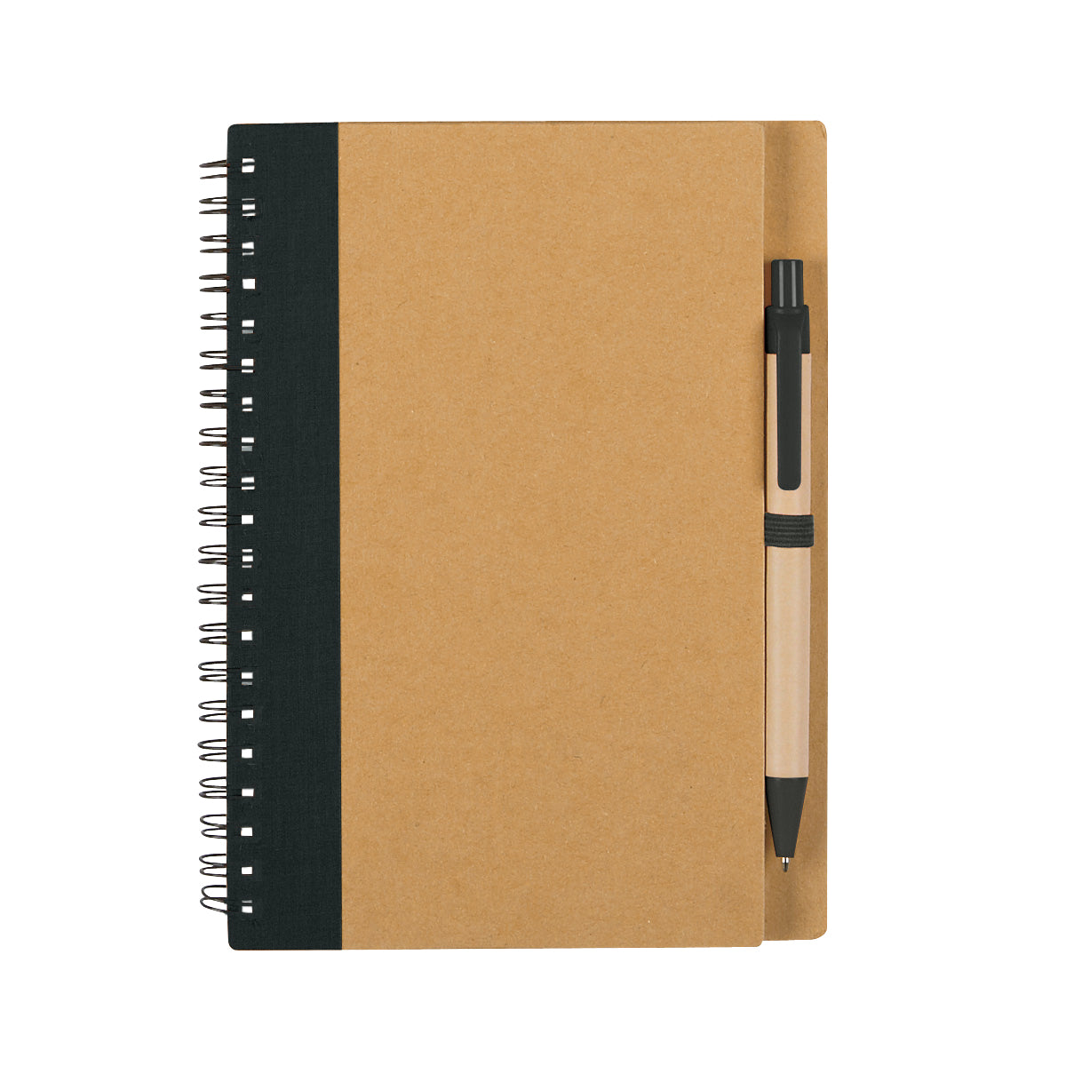 Eco-Inspired Spiral Notebook & Pen - Fsc Natural With Black