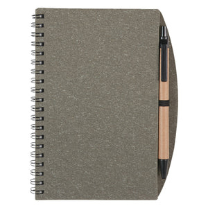 5" x 7" Eco-Inspired Spiral Notebook & Pen - Gray