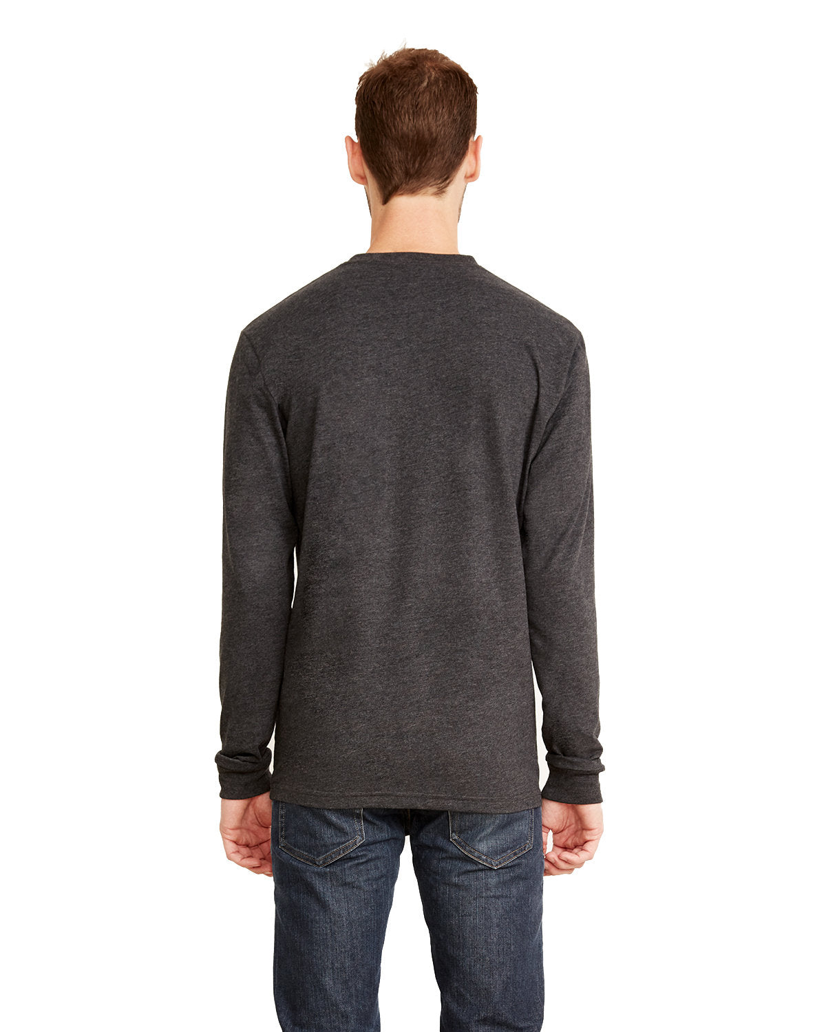 Next Level Apparel Unisex Sueded Long-Sleeve Crew - Back