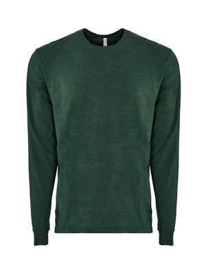 Next Level Apparel Unisex Sueded Long-Sleeve Crew - Hthr Forest Grn