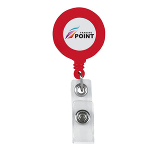 Retractable Badge Holder With Laminated Label - Red
