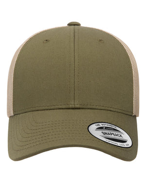 YP Classics Low Profile Trucker Cap - Moss Green/ Khaki