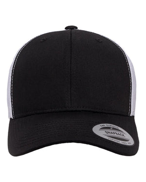 YP Classics Adult Retro Trucker Cap - Black/ White