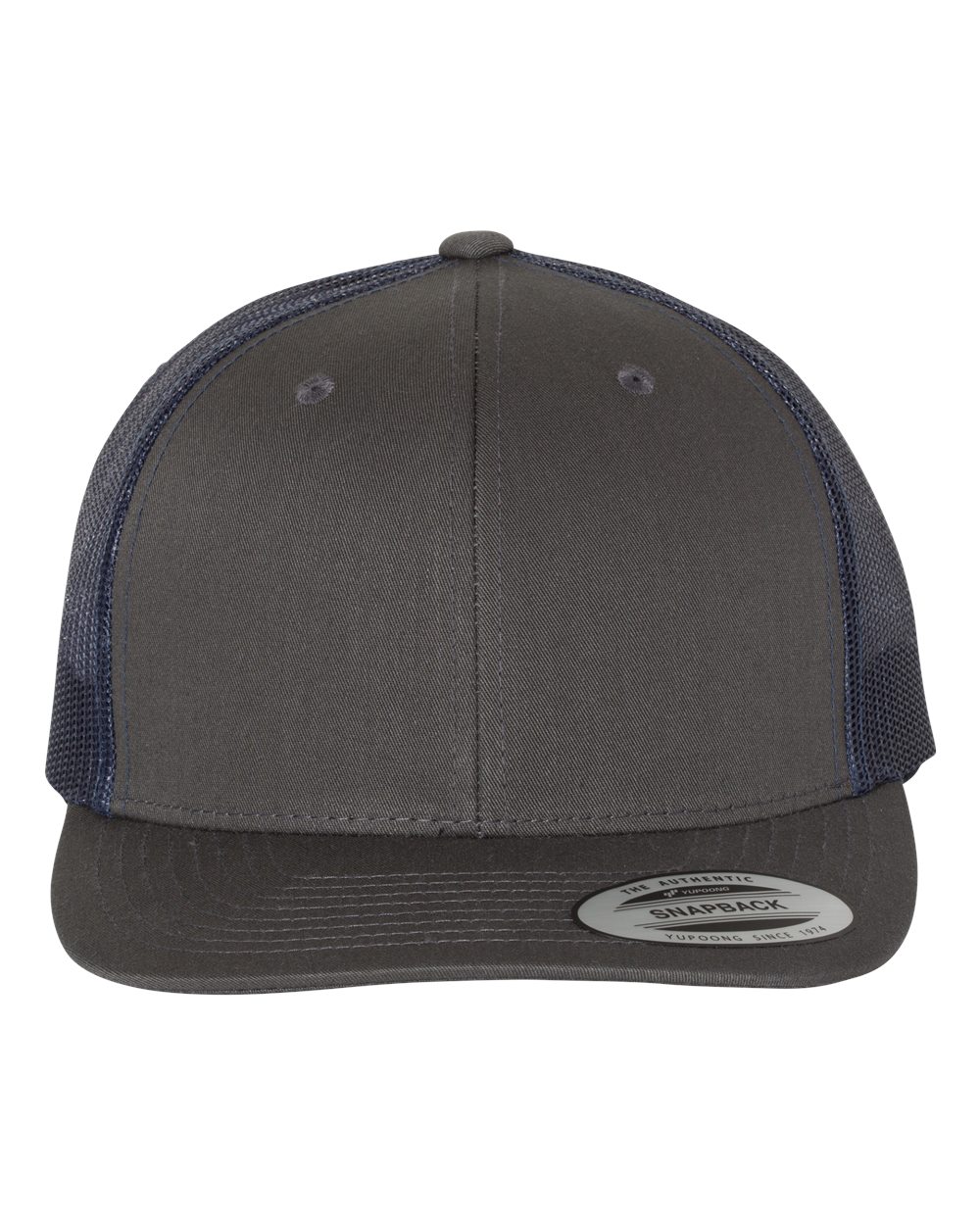 YP Classics Adult Retro Trucker Cap - Charcoal/ Navy
