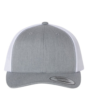 YP Classics Adult Retro Trucker Cap - Heather Grey/ White