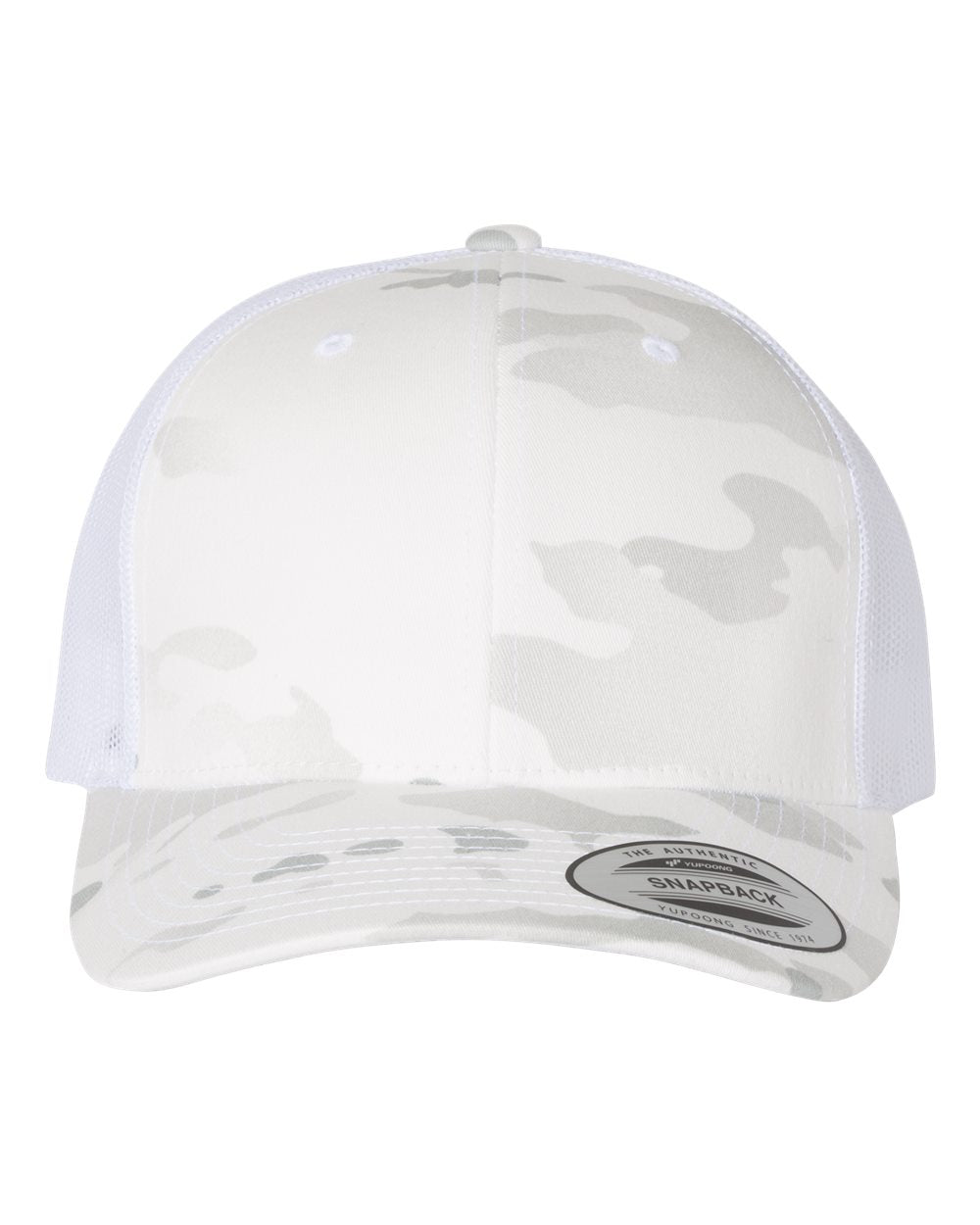 YP Classics Adult Retro Trucker Cap - Multicam Alpine/ White