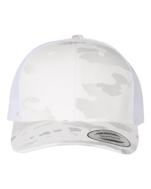 YP Classics Adult Retro Trucker Cap - Multicam Alpine/ White