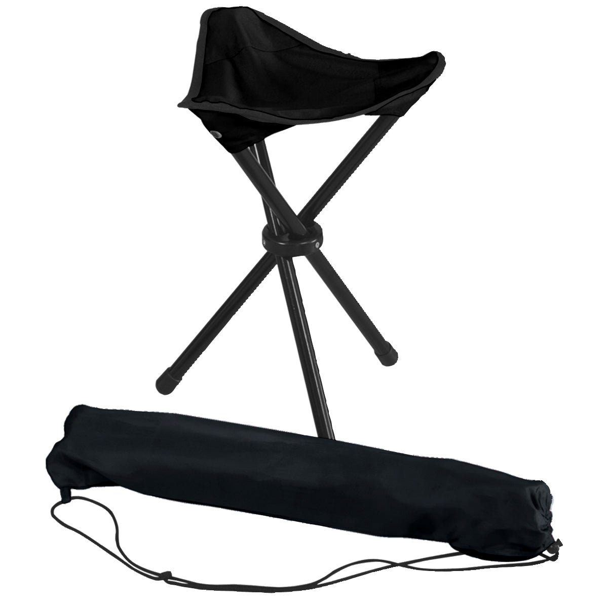rPET Folding Tripod Stool With Carrying Bag - Black