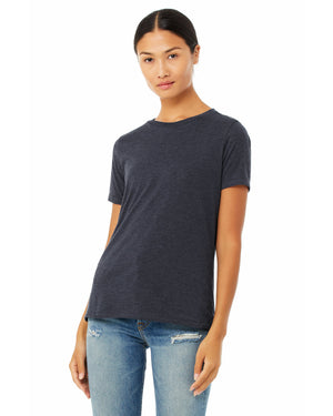 Ladies' Relaxed Heather CVC Short-Sleeve T-Shirt - Heather Navy