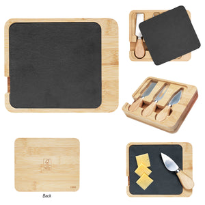 Slate & Bamboo Cheese Server Set - Fsc Bamboo