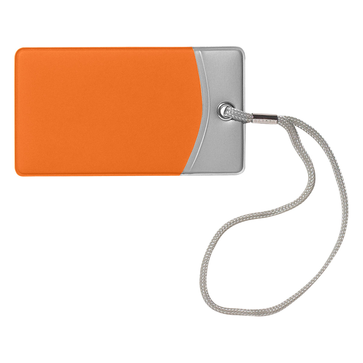 Mod Luggage Tag - Silver With Orange