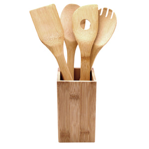 5 Piece Bamboo Kitchen Tool Set - Natural