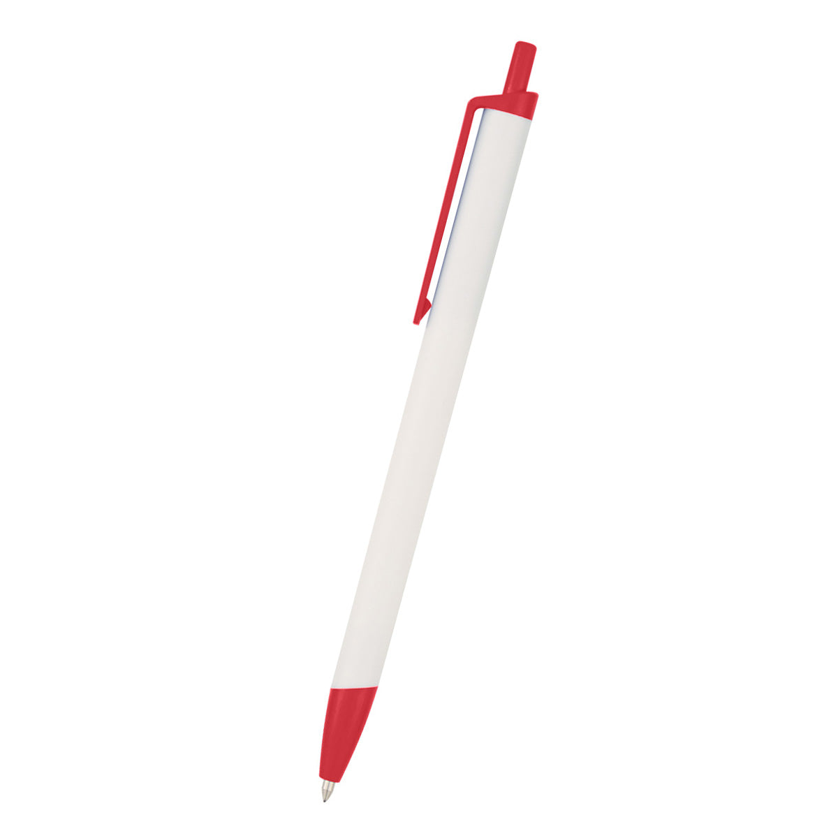 Slim Click Pen - White With Red