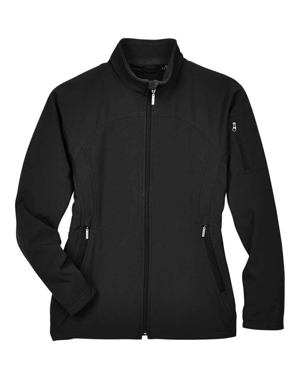 North End Ladies' Three-Layer Fleece Bonded Performance Soft Shell Jacket - Black